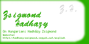 zsigmond hadhazy business card