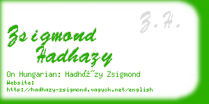 zsigmond hadhazy business card